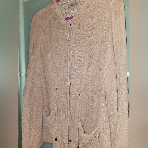 Torrid Blush Pink 100% cotton anorak jacket Size 00 - Picture 4 of 6